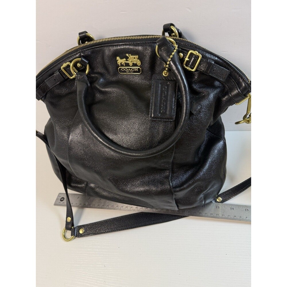 Coach Madison Lindsey 18641 Convertible Black Leather Shoulder Bag 2012